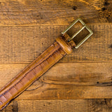 Crocodile Golf Belt with Gold Buckle