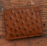 Ostrich Cognac Bifold Wallet