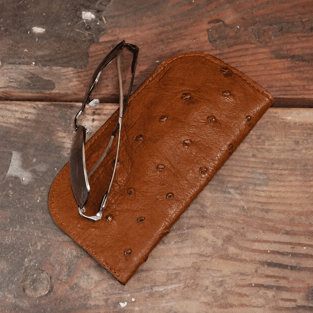 Ostrich Cognac Glasses Cases