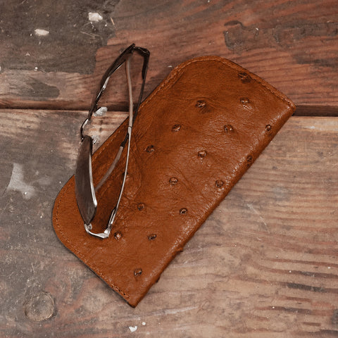 Ostrich Cognac Glasses Cases