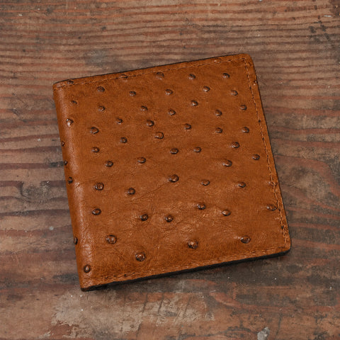 Ostrich Cognac Hipster Wallet
