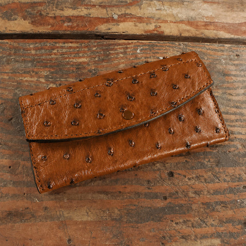 Women's Ostrich Cognac Clutch For Women