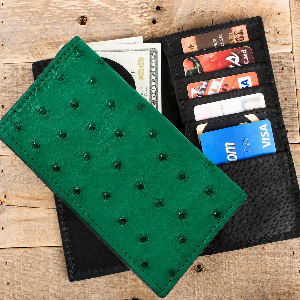 Ostrich Green Rodeo Wallet