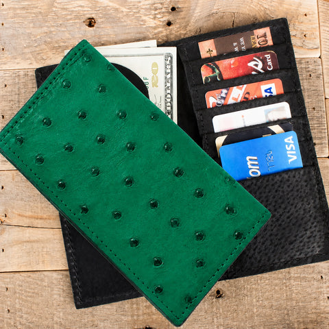 Ostrich Green Rodeo Wallet