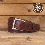The Double Ridge Steel Core - Steel Core Brown Leather Belt 1.5"