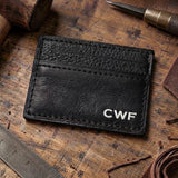 Cowhide Black Money Clip Wallet