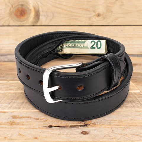 Stitched Black Money Belt
