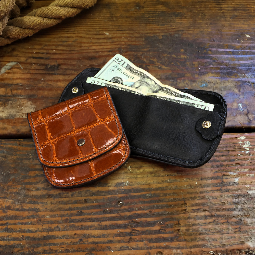 Alligator Cognac Cab Wallet