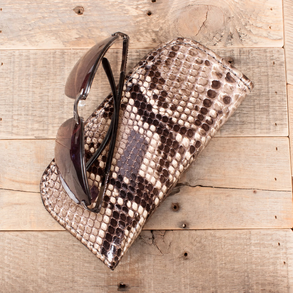 Python Natural Snakeskin Glasses Case