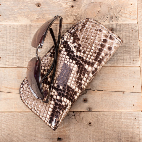 Python Natural Snakeskin Glasses Case