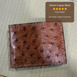 Ostrich Cognac Bifold Wallet