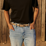 Python Snakeskin Leather Belt