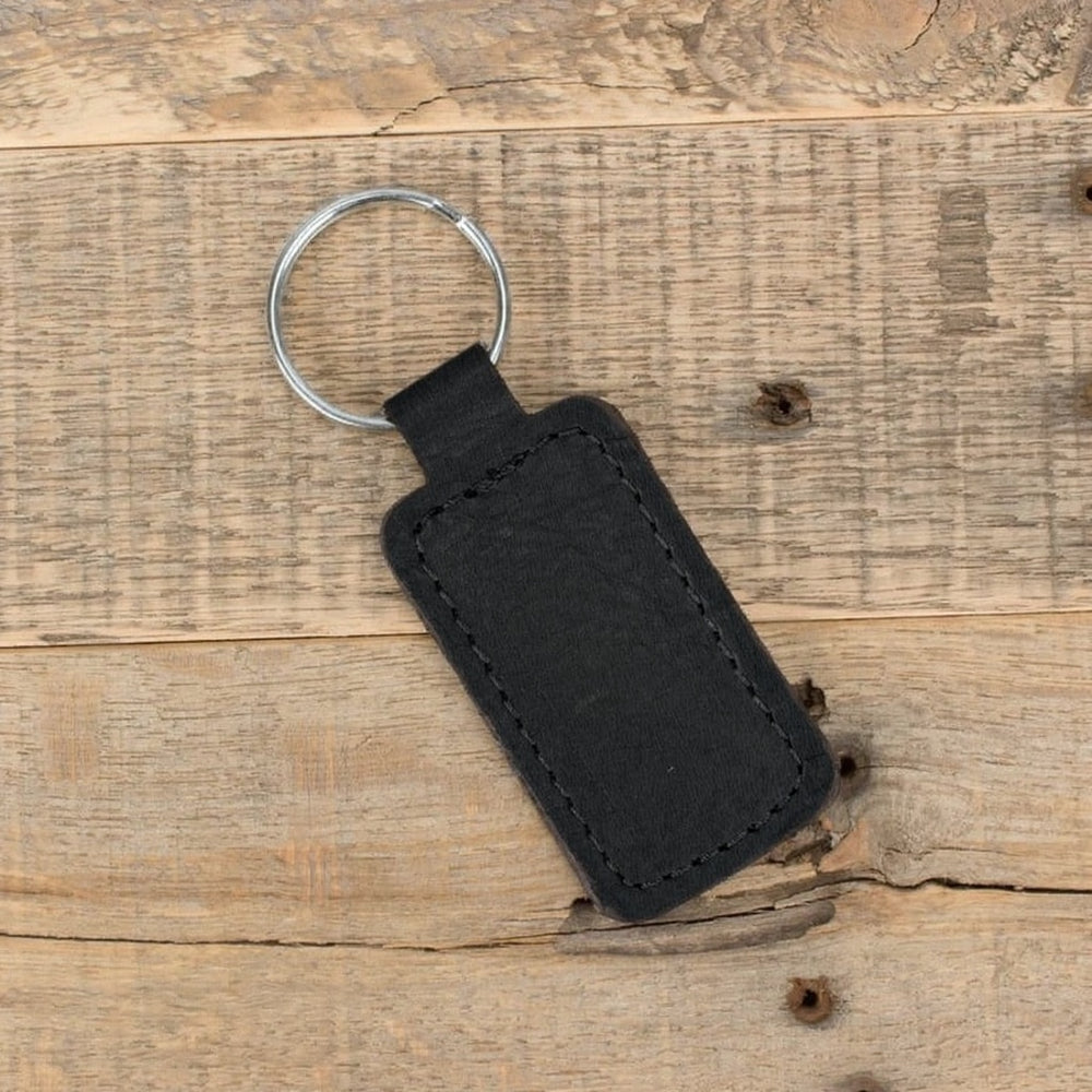 Cowhide Black Keychain