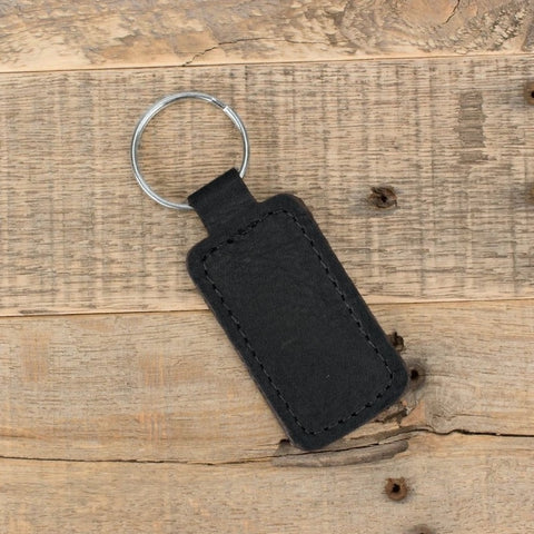 Cowhide Black Keychain
