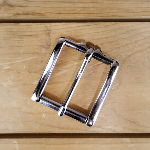 Solid Brass #49 Roller Buckle 1.5" - Polished Chrome-Yoder Leather Company