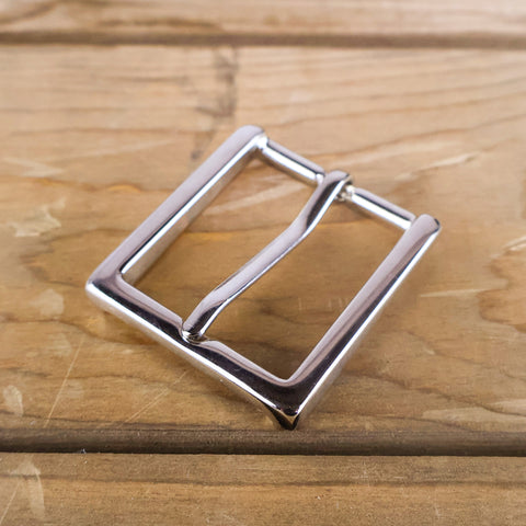 Solid Brass #8 Dress Buckle 1.25" - Polished Chrome-Yoder Leather Company