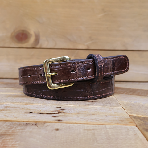 Alligator Matte Brown Belt