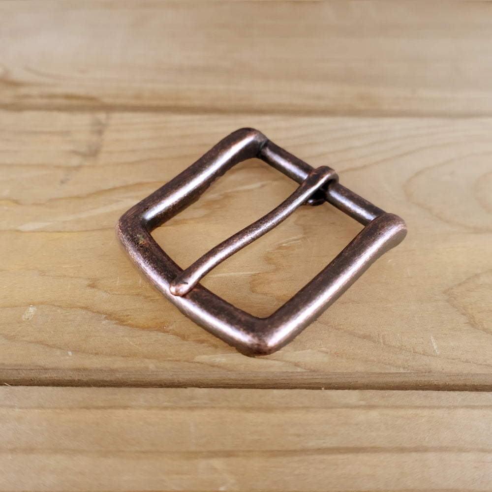 Solid Brass #1049 Heel Bar Buckle 1.5" - Antique Copper