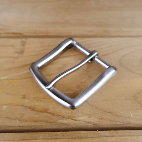 Solid Brass #1049 Heel Bar Buckle 1.5" - Brushed Chrome-Yoder Leather Company