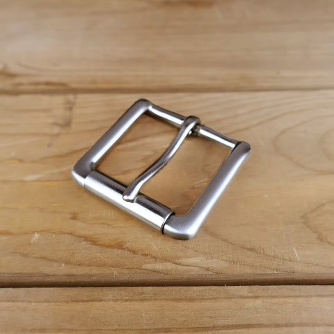 Solid Brass #1402 Roller Buckle 1.5" - Brushed Chrome-Yoder Leather Company