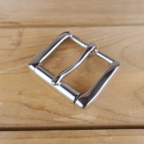 Solid Brass #70 Roller Buckle 1.5" - Polished Chrome-Yoder Leather Company