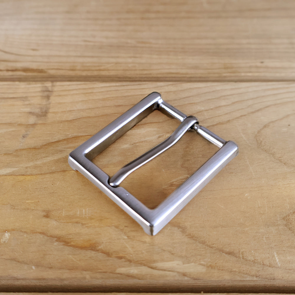 Solid Brass #8 Dress Buckle 1.25" - Brushed Chrome-Yoder Leather Company