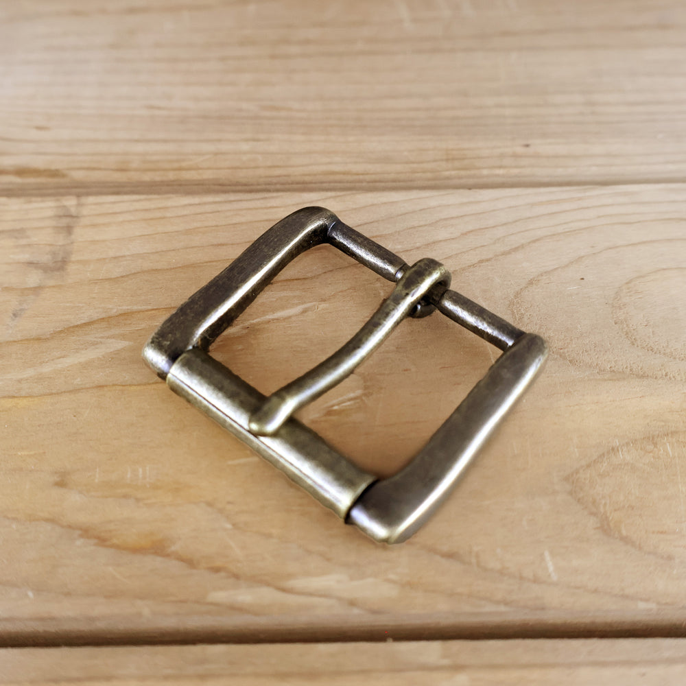 Solid Brass #70 Roller Buckle 1.5" - Antique Brass-Yoder Leather Company