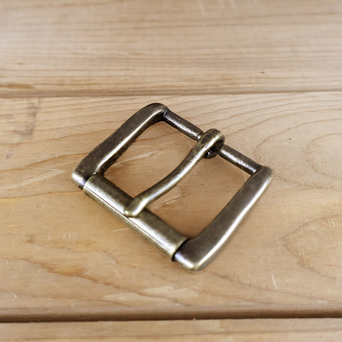 Solid Brass #70 Roller Buckle 1.5" - Antique Brass-Yoder Leather Company