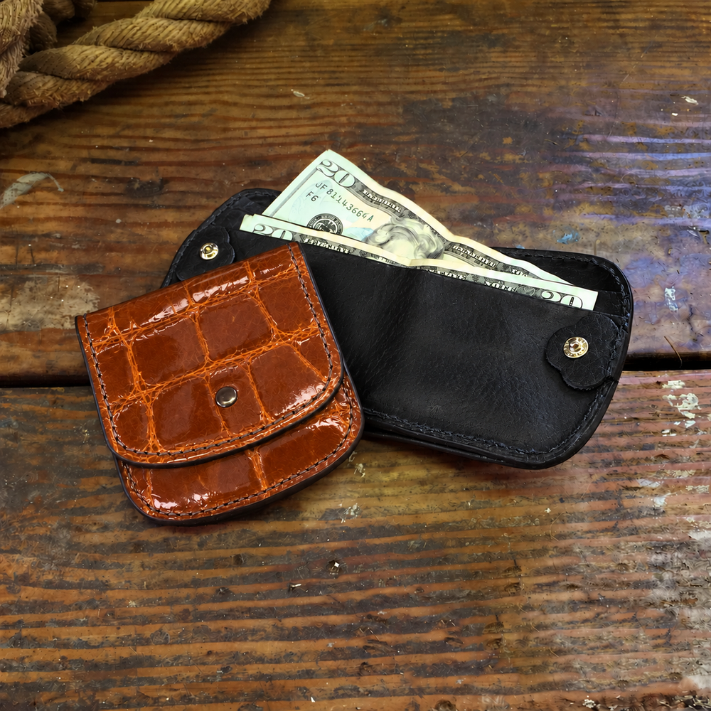 Alligator Cognac Cab Wallet