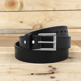 The Double Ridge - Double Stitched Brown Leather Belt 1.5"