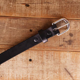 The Dakota - Women's Dark Brown Smooth 1" Belt with Silver Buckle