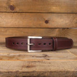 The Double Ridge - Double Stitched Brown Leather Belt 1.5"