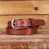 The Dakota - Women's Dark Brown Smooth 1" Belt with Silver Buckle