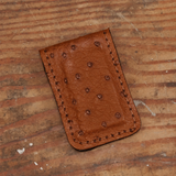 Ostrich Cognac Cash Clip