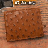 Ostrich Cognac ID Wallet