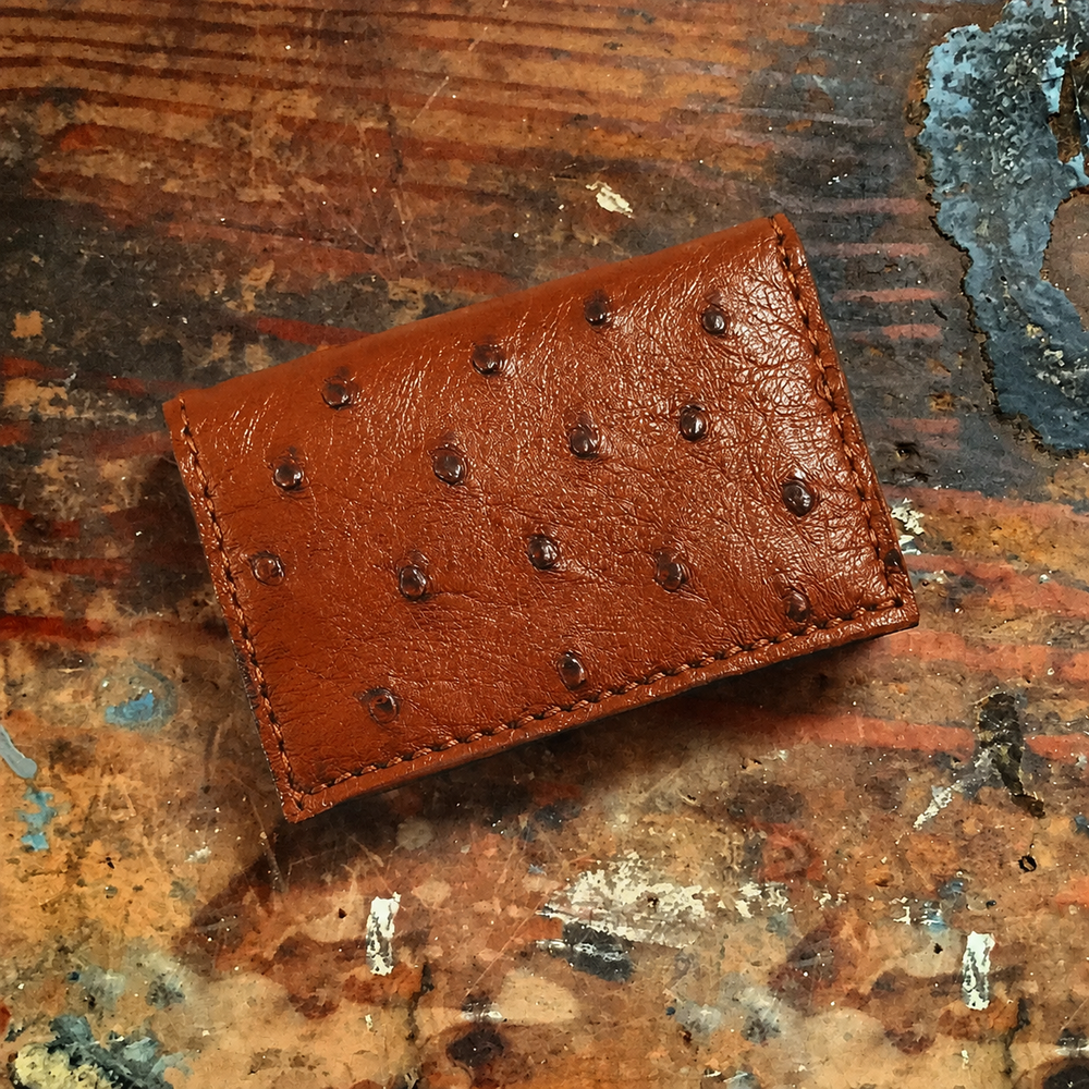 Ostrich Cognac Trifold