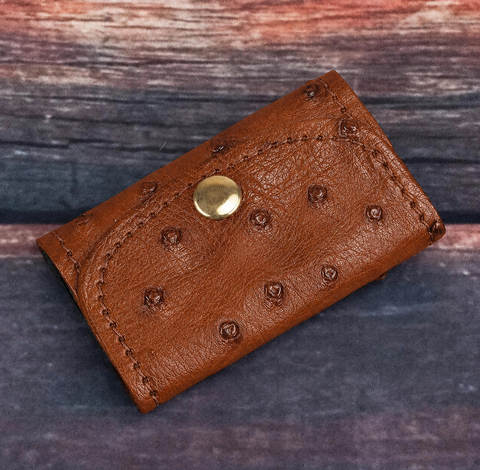 Ostrich Cognac Key Case