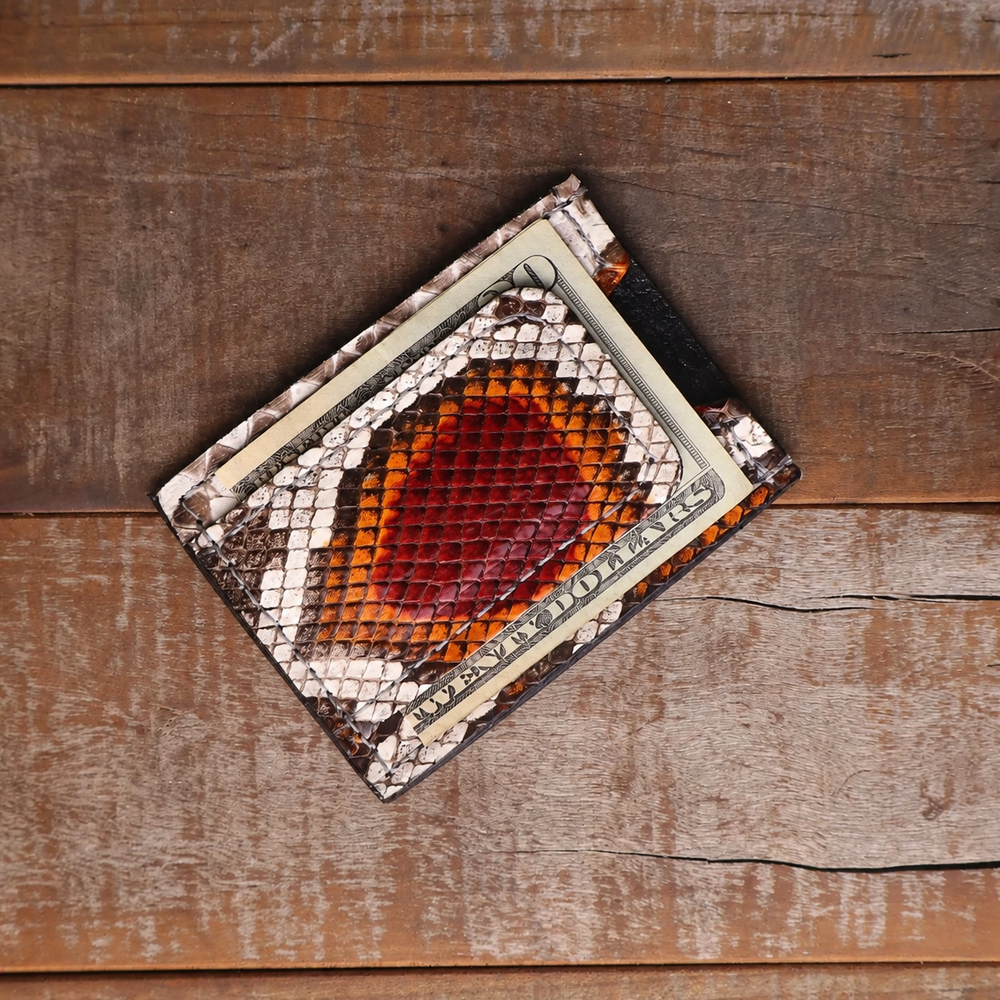 Python Blood Orange Money Clip Wallet