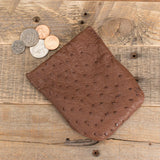 Ostrich Brown Coin Pouch-Yoder Leather Company