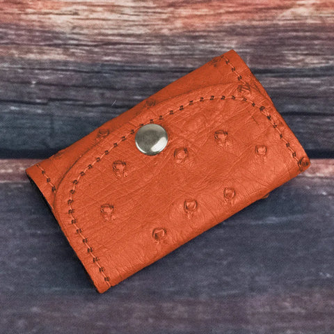 Ostrich Orange Key Case-Yoder Leather Company