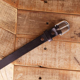 The Dakota - Women's Dark Brown Smooth 1" Belt with Silver Buckle