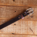 The Stitched Dakota - Women's Black Smooth 1" Belt with Silver Buckle