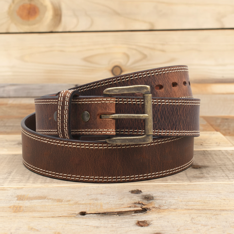 The Double Montana Steel Core- Distressed Steel Core Leather Belt 1.5"