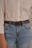 The Stitched Dakota - Women's Black Smooth 1" Belt with Silver Buckle