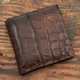 Brown Alligator Leather Belt & Wallet Set