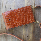 Women's Alligator Cognac Phone Purse