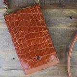 Women's Alligator Cognac Phone Purse