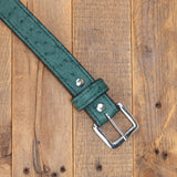 Green Ostrich Dress Belt 1.25