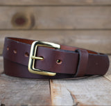 Smooth Black & Brown Dress Belt Set