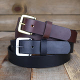 Smooth Black & Brown Dress Belt Set